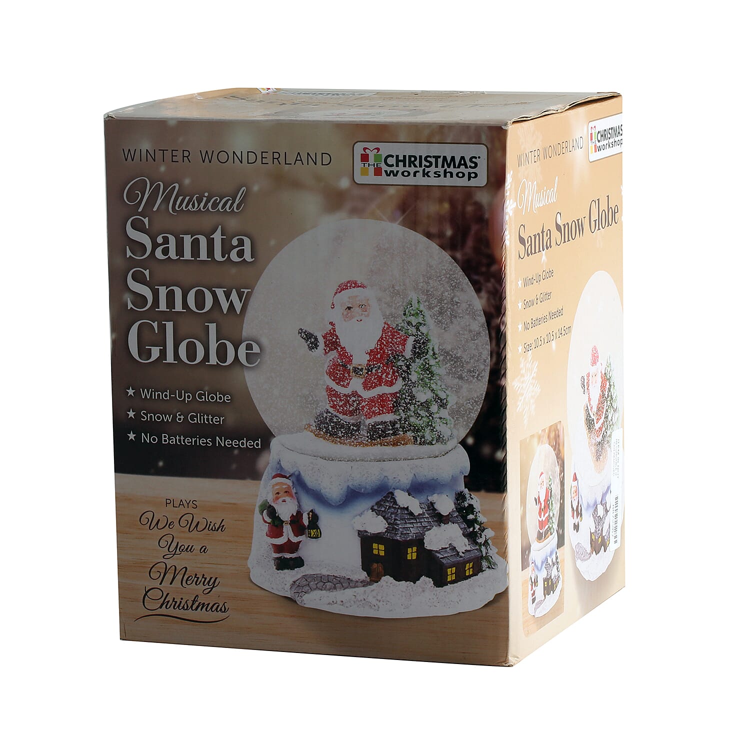 Wind Up Musical Santa Snowglobe (Size-10.5x10.5x14.5cm)
