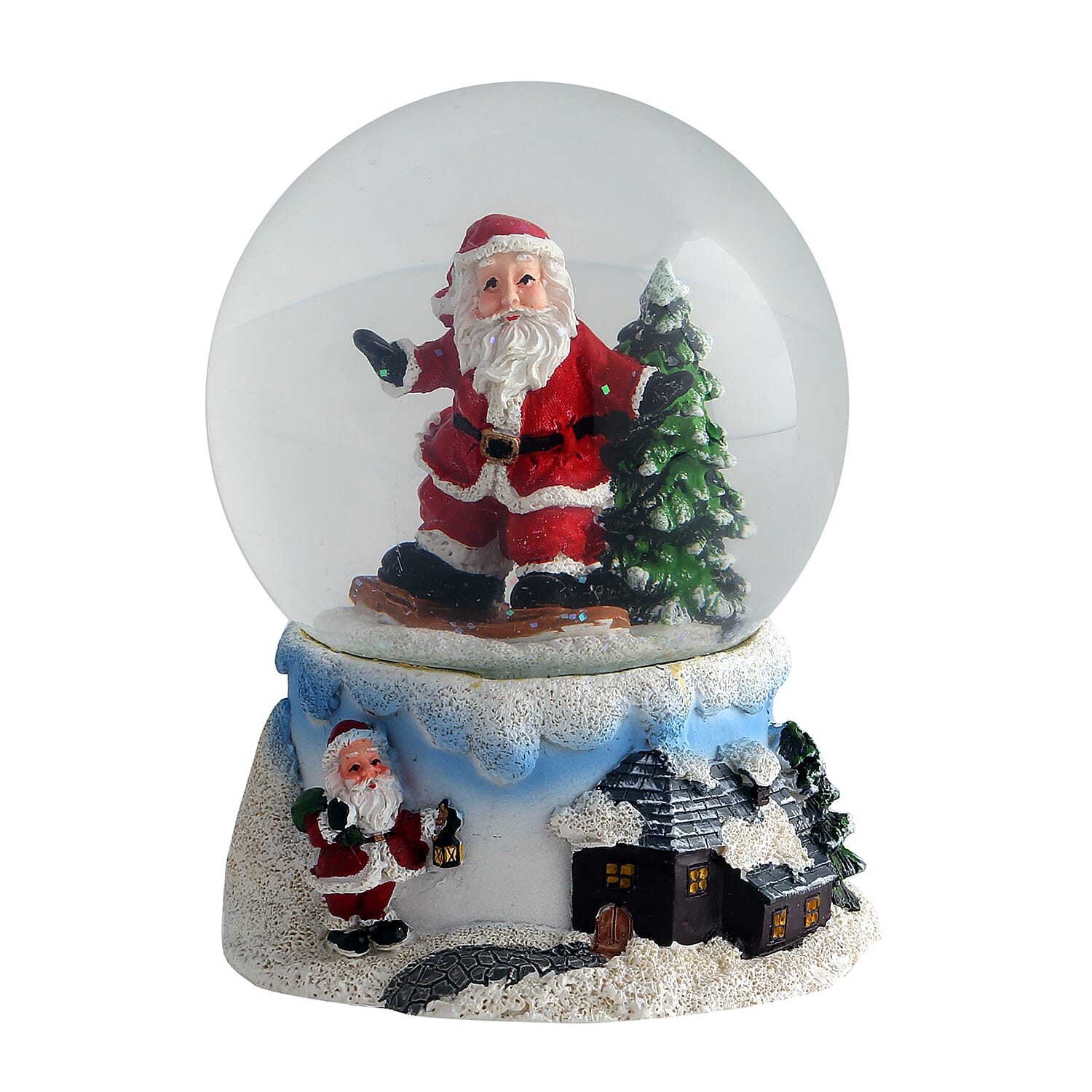 Wind Up Musical Santa Snowglobe (Size-10.5x10.5x14.5cm)