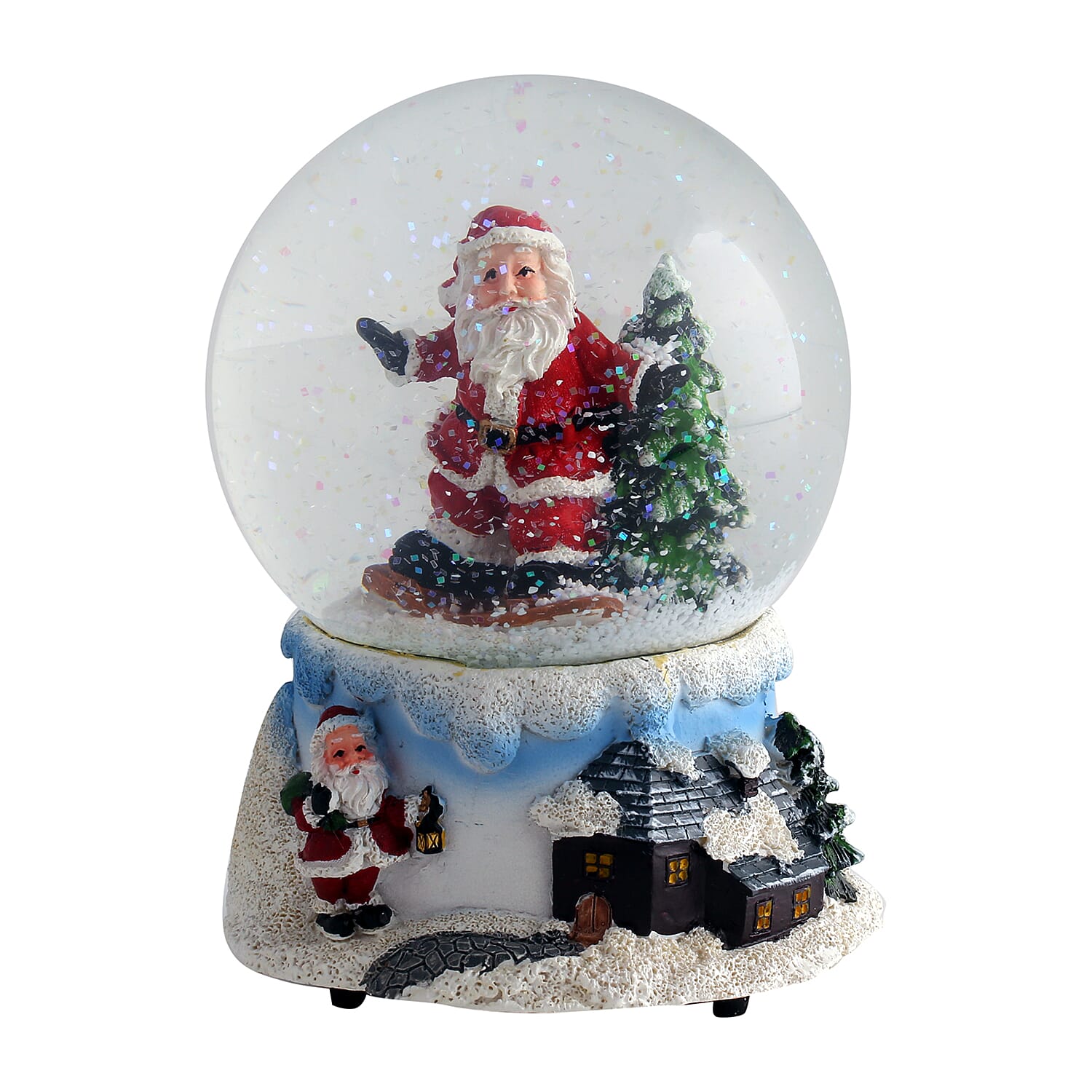 Wind Up Musical Santa Snowglobe (Size-10.5x10.5x14.5cm)