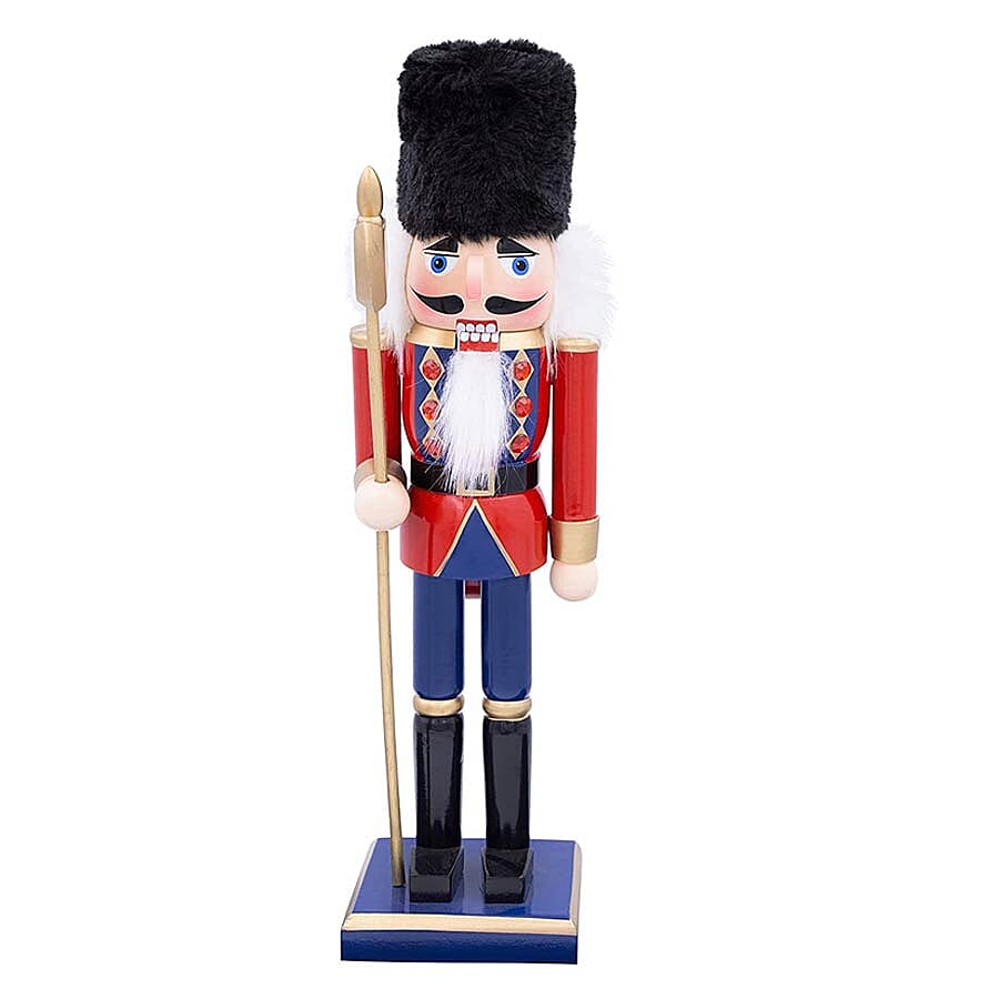30cm Wooden Nutcracker - Red, Black & Multi