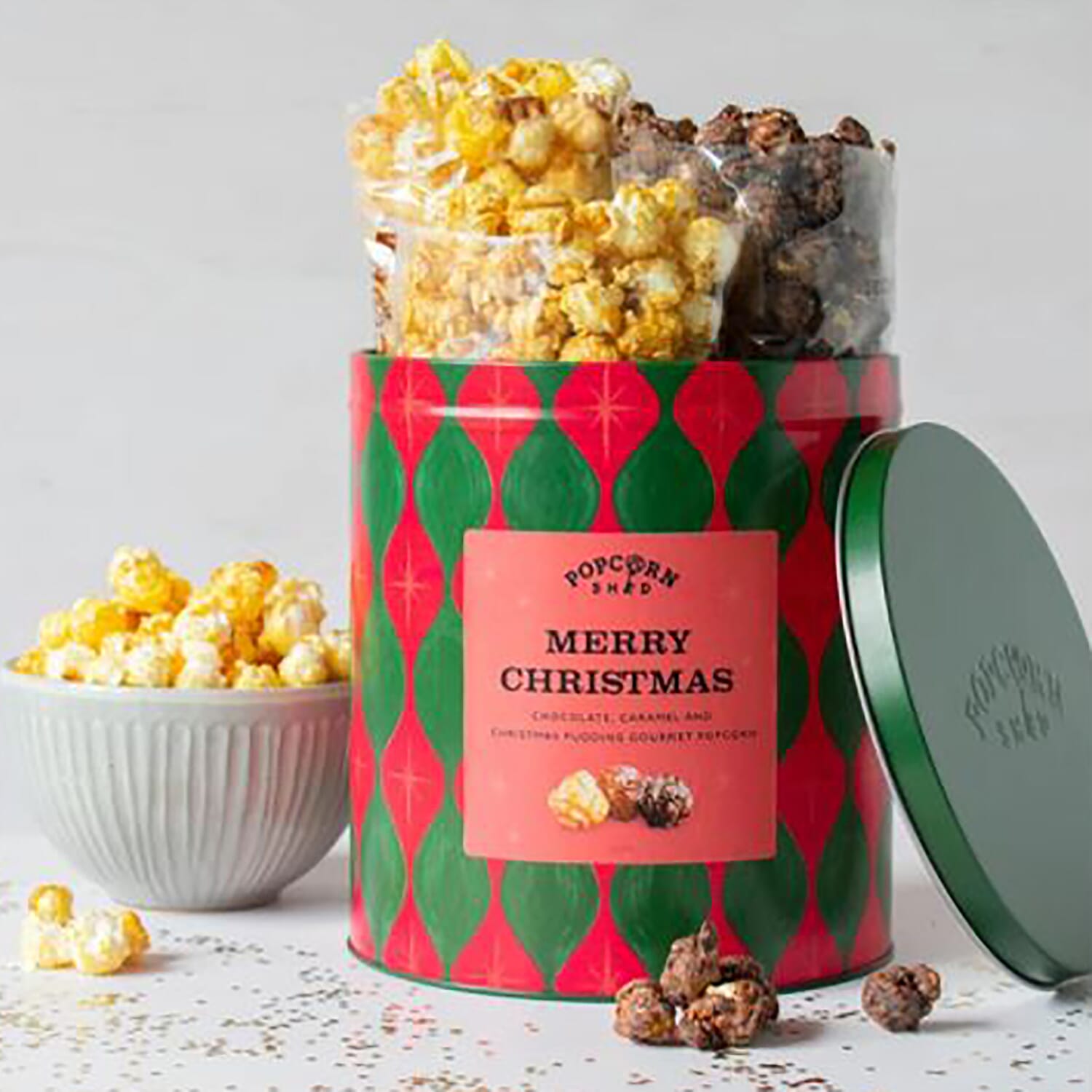 POPCORN SHED Merry Christmas Gift Tin 400g