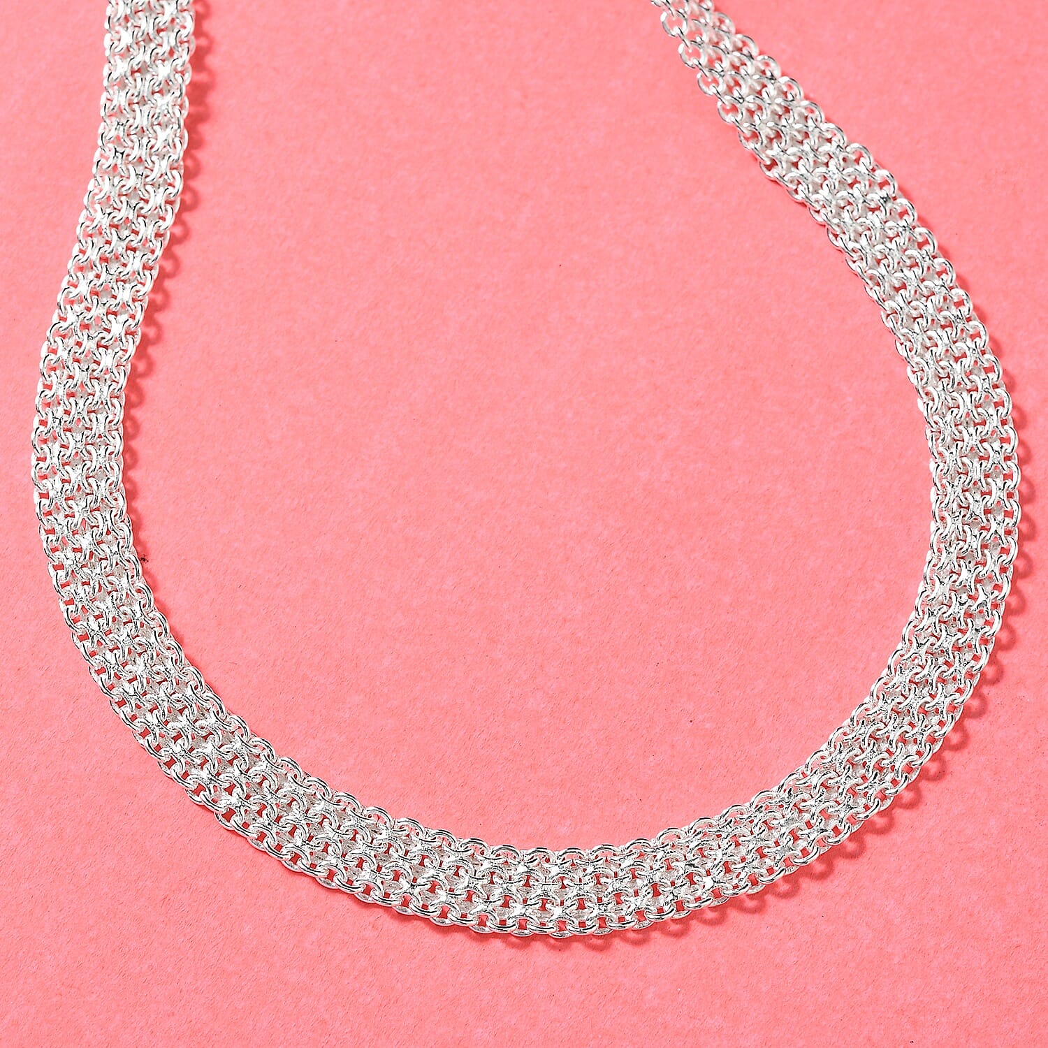 Sterling Silver Necklace (Size 22 with Extender), Sliver Wt. 24.50 Gms