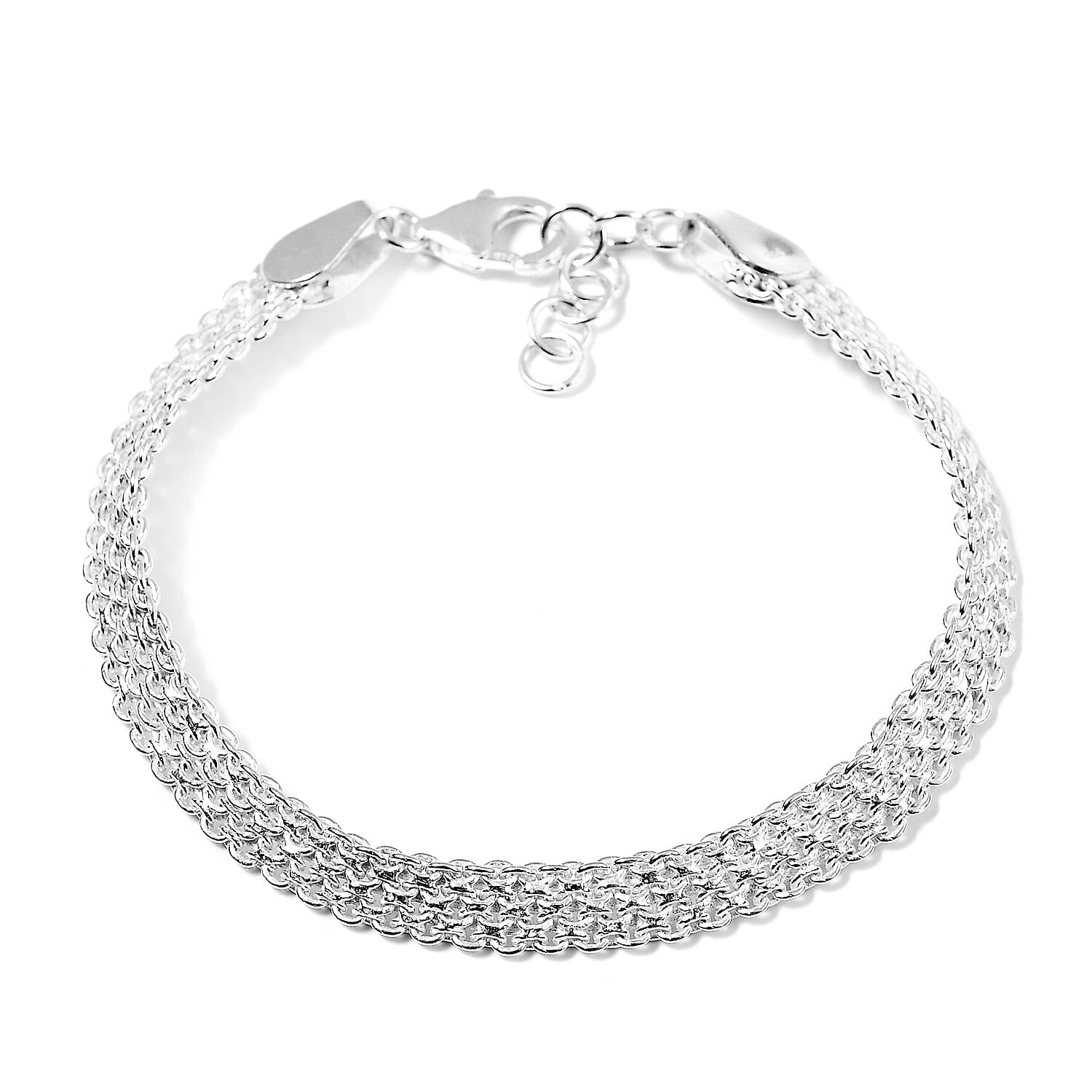 Sterling Silver Mesh Bracelet (Size 8.5 with Extender), Sliver Wt. 10.32 Gms