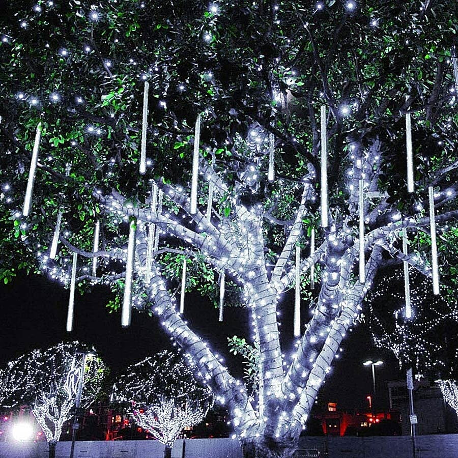 LED Icicle  Meteor Shower String Light (50 cm)t - White