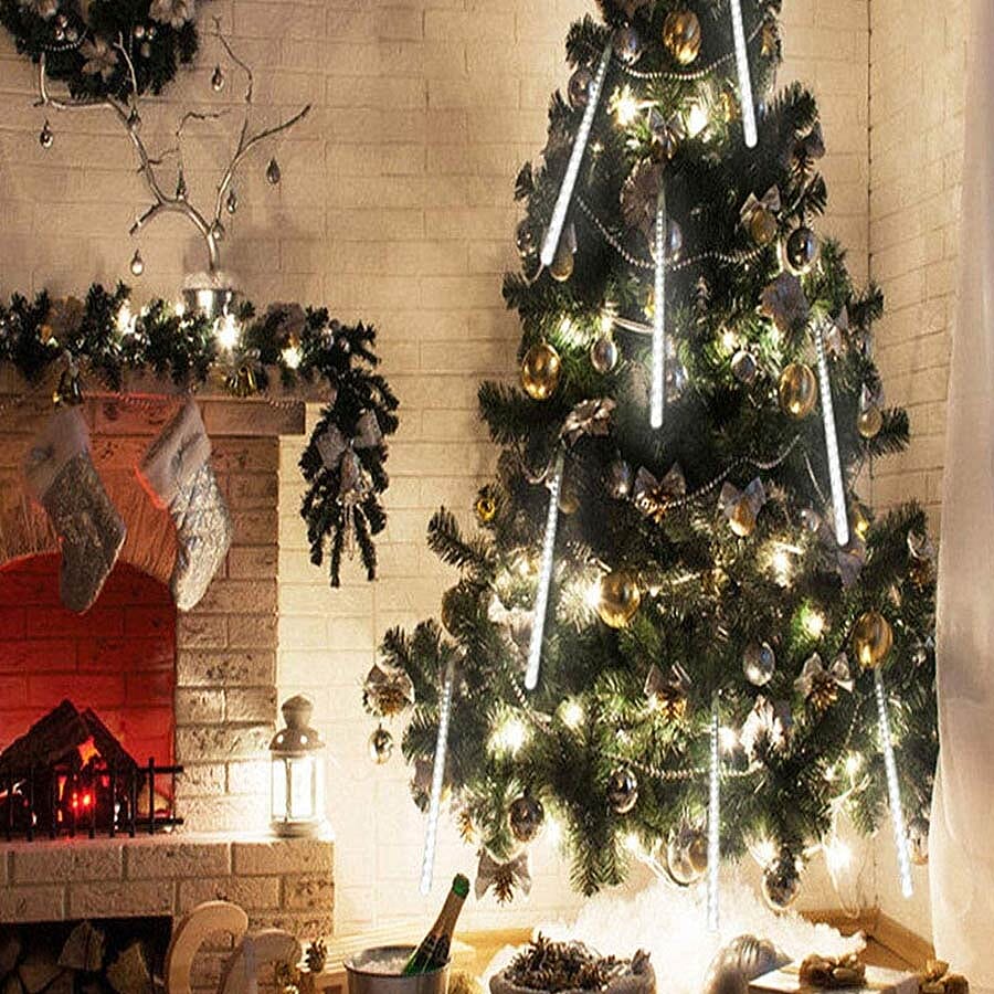 LED Icicle  Meteor Shower String Light (50 cm)t - White