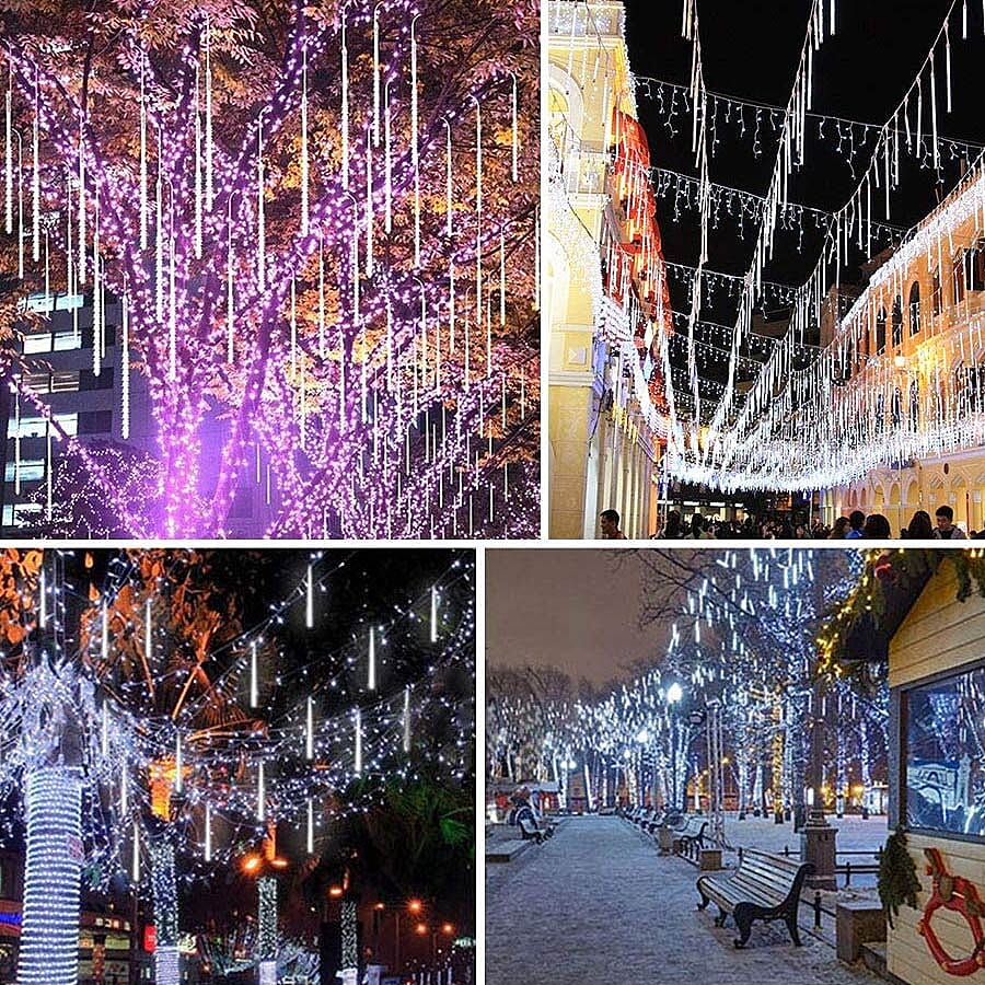 LED Icicle  Meteor Shower String Light (50 cm)t - White