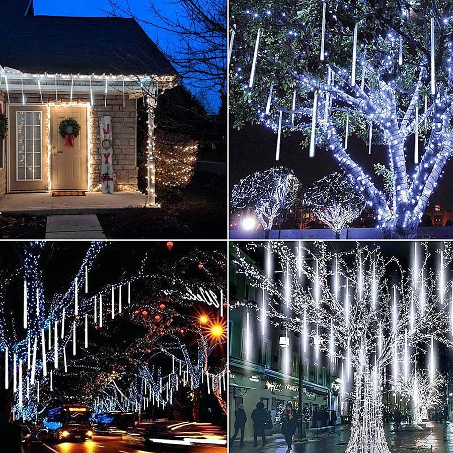 Indoor/Outdoor 12 LED Icicle Battery Operated Timer Lights - White (3C Battery not Included) 1.65m plus