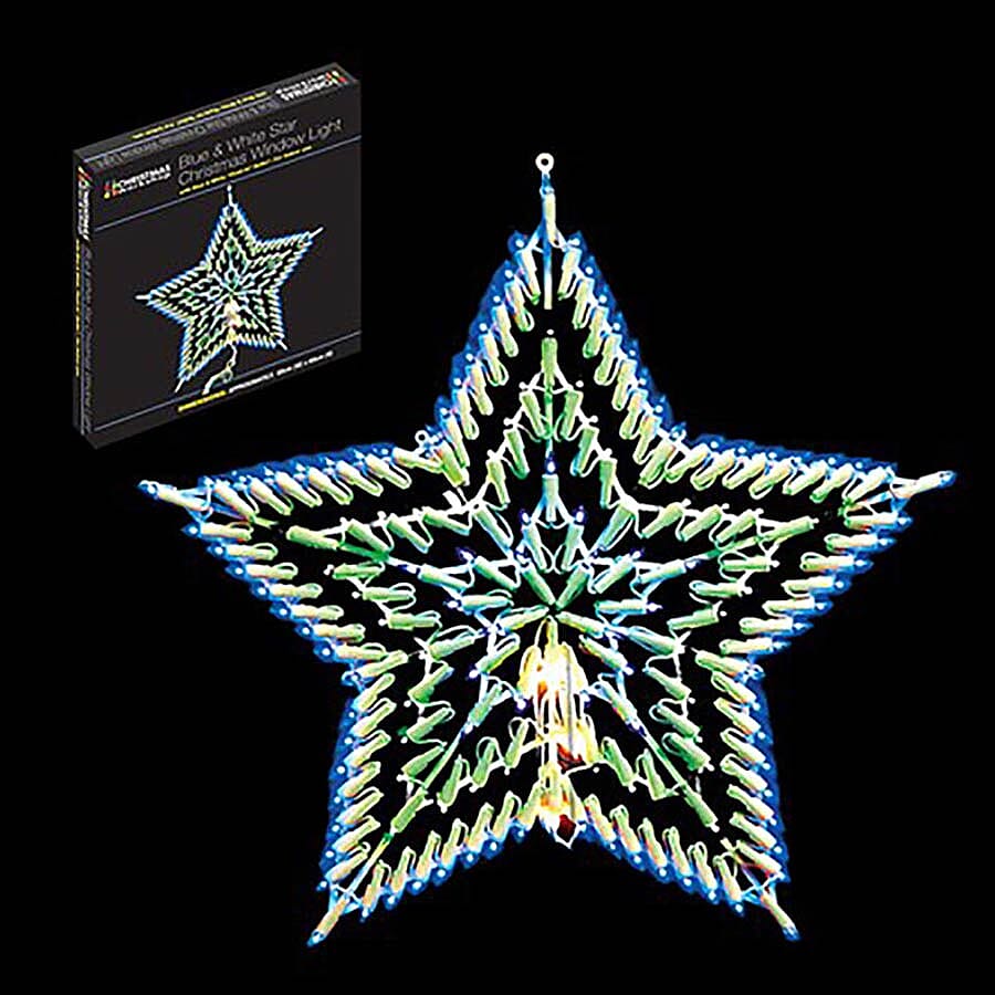 Blue & White LED Star Silhouette