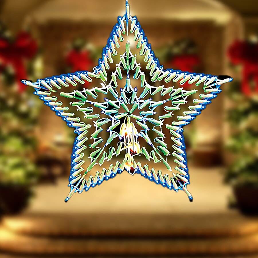 Blue & White LED Star Silhouette