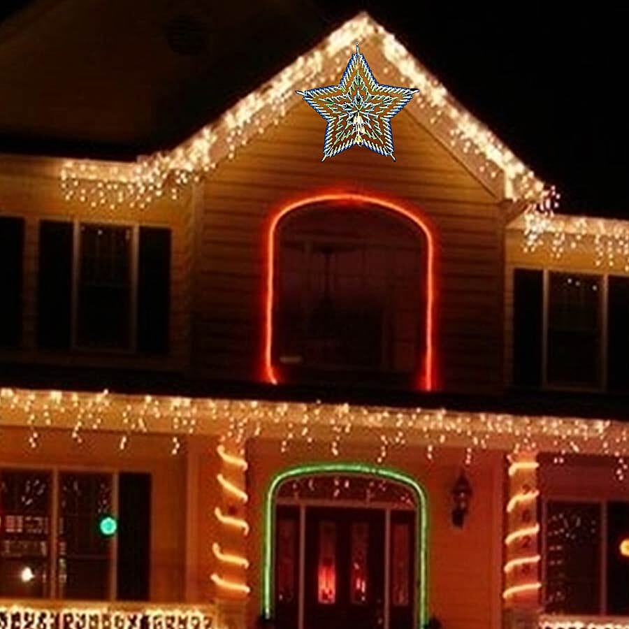 Blue & White LED Star Silhouette