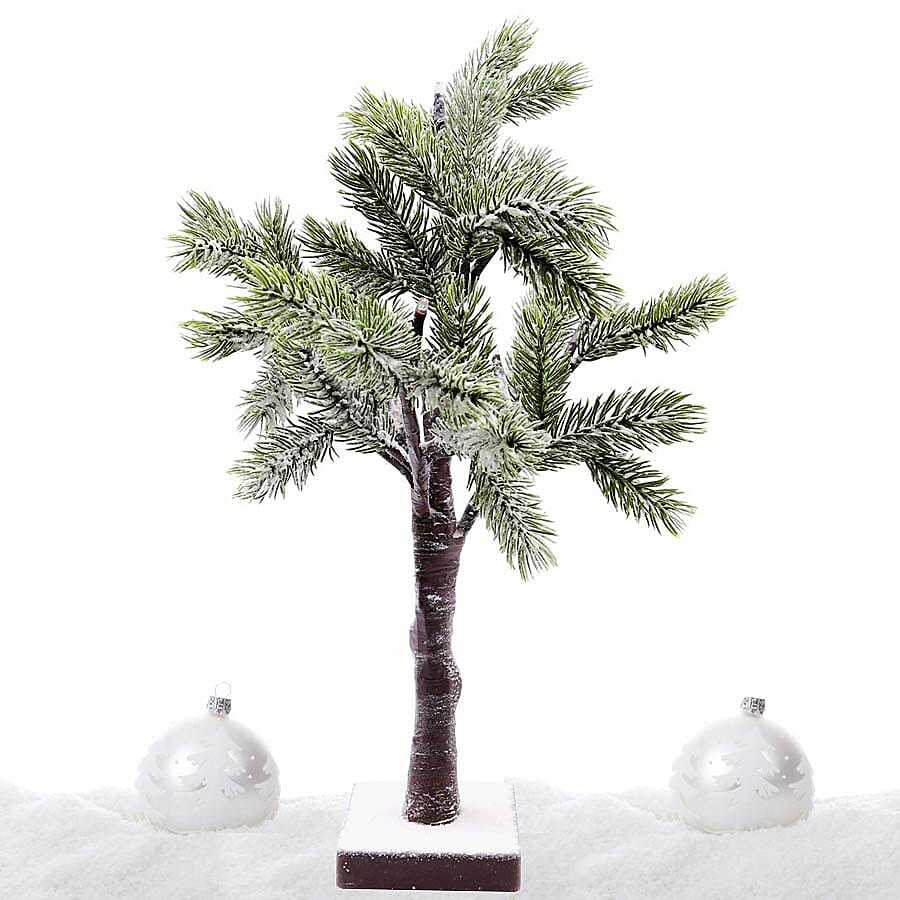 Battery Operated 50cm LED Christmas Tree with Snow (12 x Warm White LED)