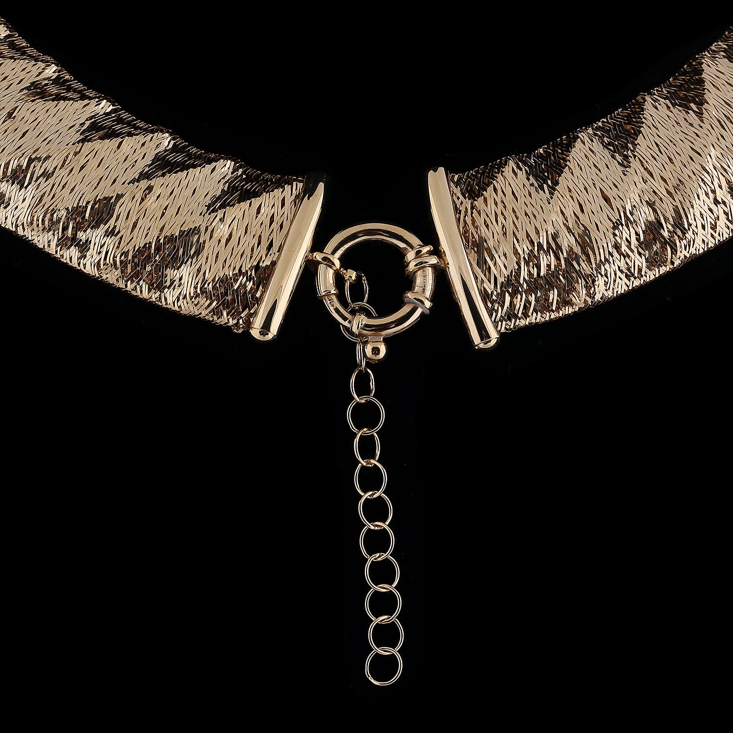 Vicenza Collection 9K Yellow Gold Domed and Slash Omega Necklace (Size 18 with 2 inch extender), Gold wt. 21.08 Gms