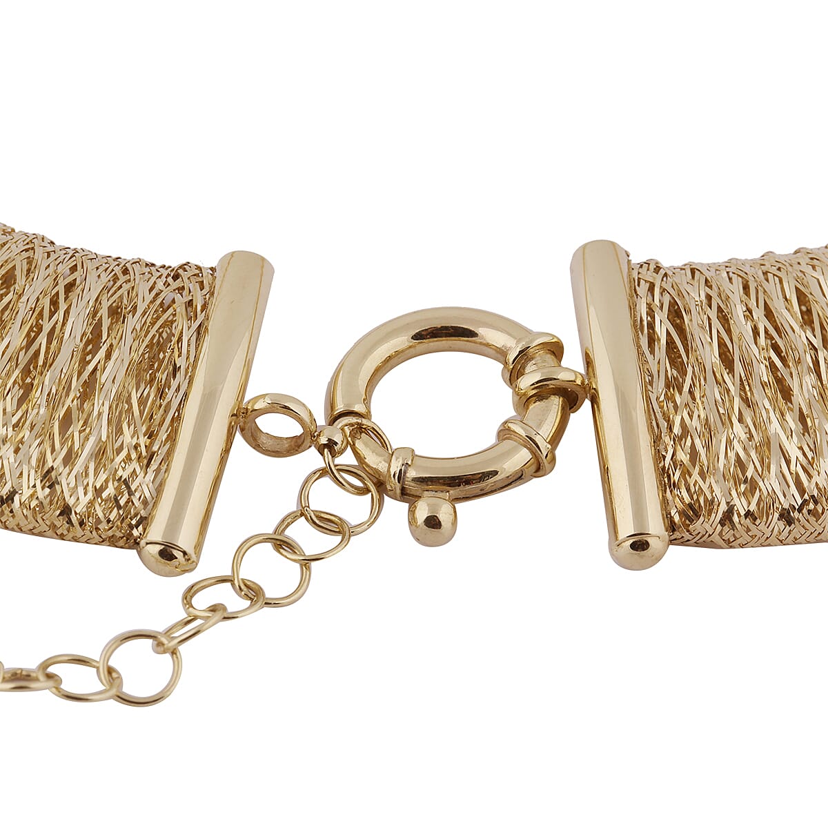 Made in Italy 9K Yellow Gold Domed Omega Necklace (Size 18 with 2 inch extender) Gold wt. 22.24 Gms