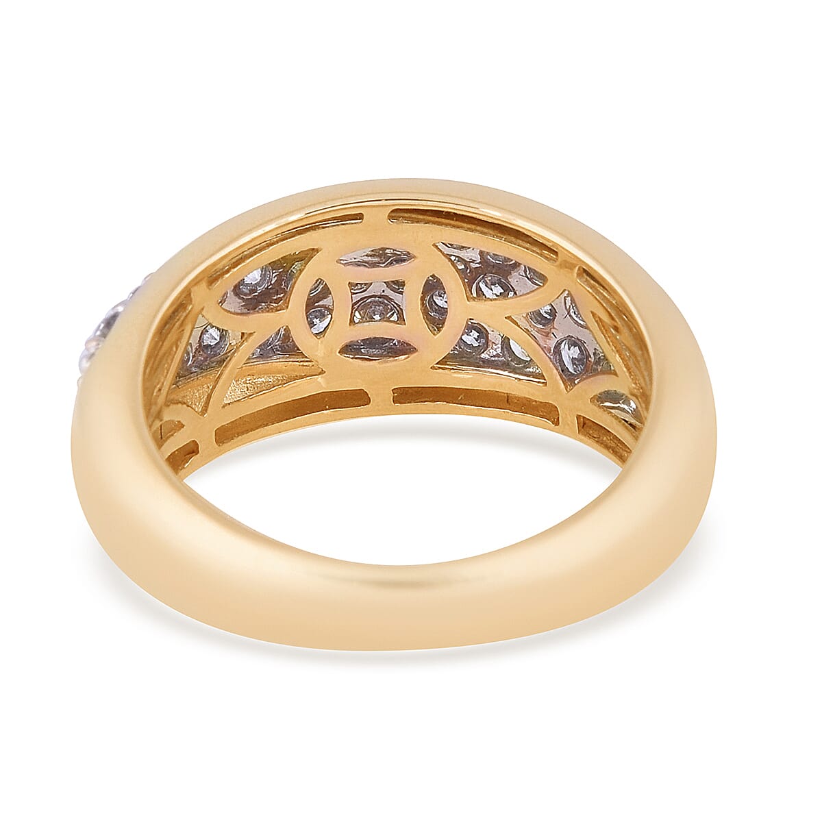 NY Close Out 14K Yellow Gold White Diamond (I1/12 G-H) Ring 1.00 Ct, Gold  wt. 5.80 Gms