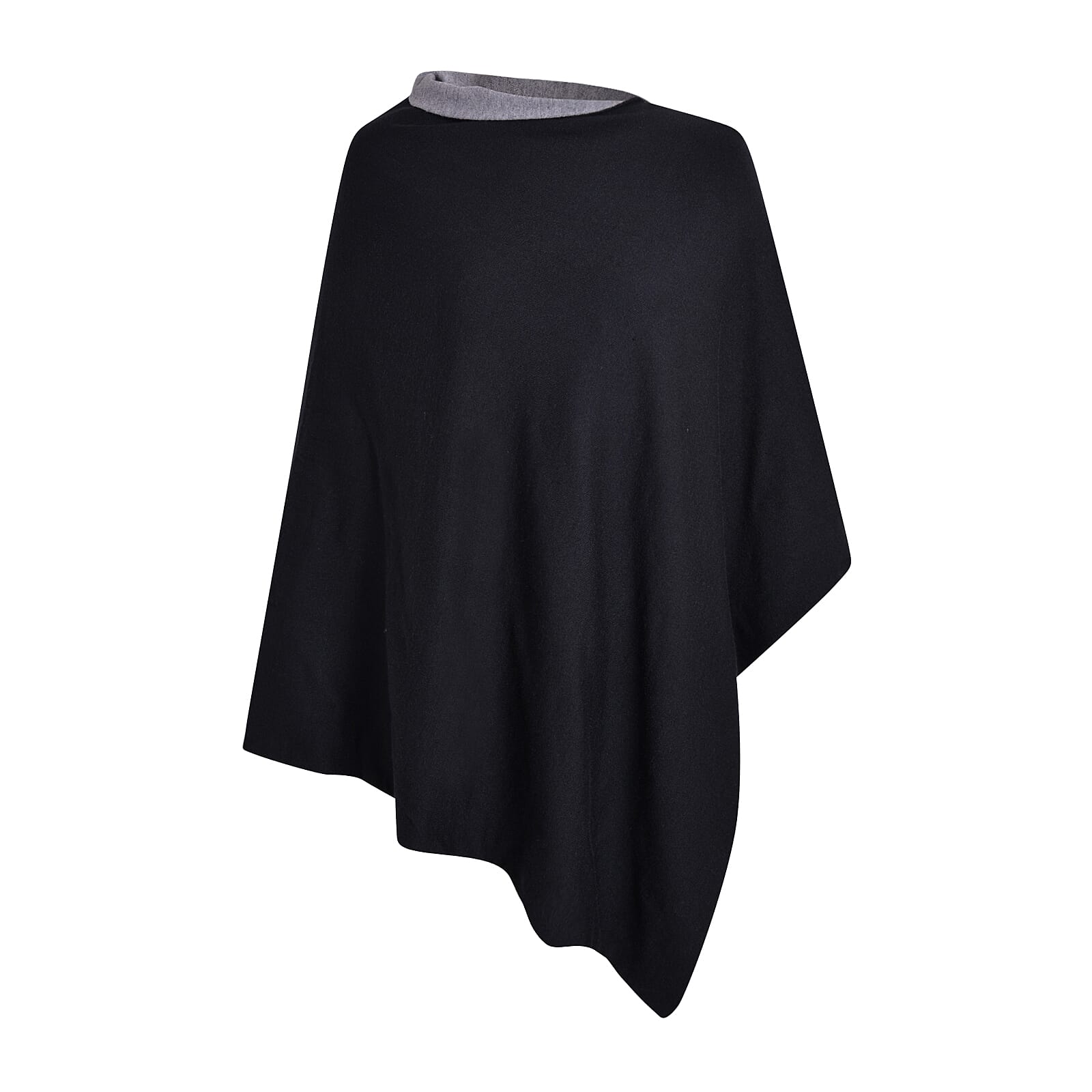 Kris Ana Contrast Black and Grey Poncho (60x75cm)
