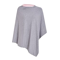 Kris Ana Contrast Grey and Pink Poncho (60x75cm)