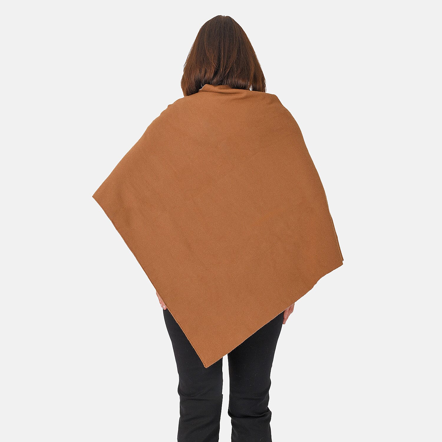 Kris Ana Contrast Tan and Grey Poncho 8-18