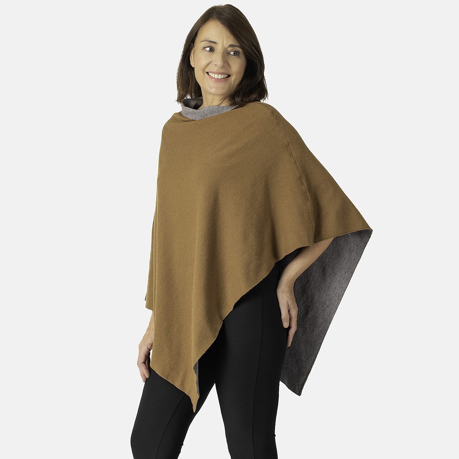 Kris Ana Contrast Black and Grey Poncho (60x75cm)