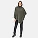 Kris Ana Contrast Khaki Green and Grey Poncho (60x75cm)