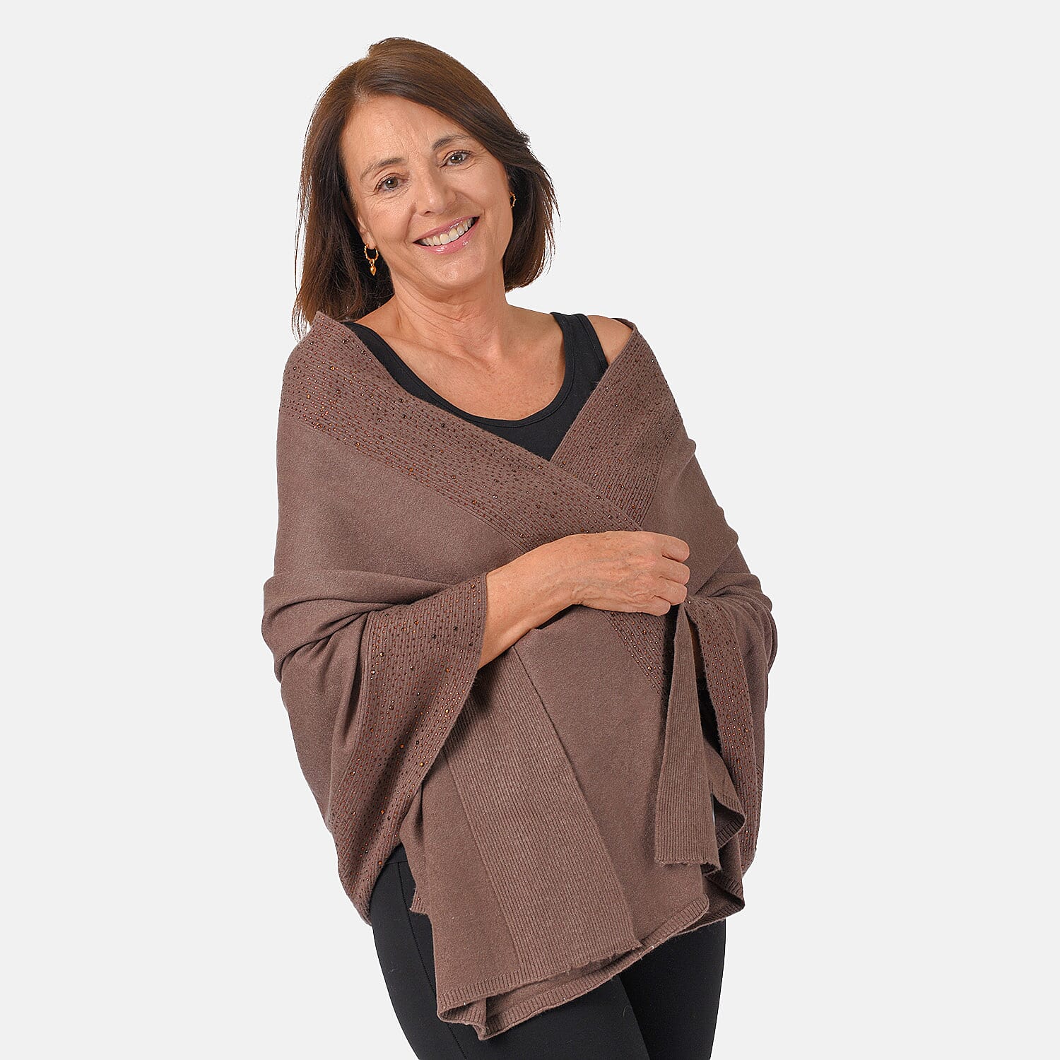 Kris Ana Scattered Shawl One Size (8-16, 170x75cm) - Taupe