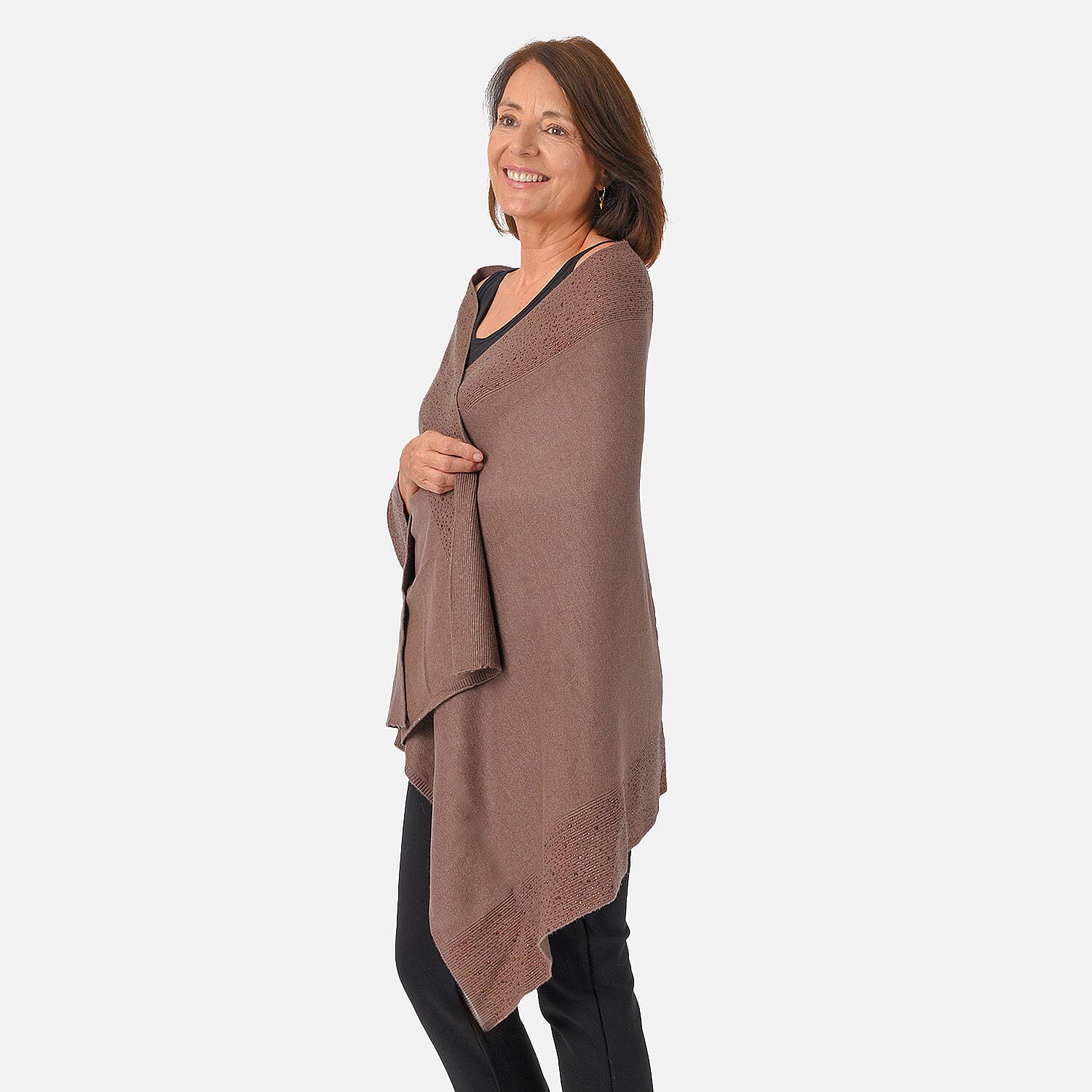 Kris Ana Scattered Shawl One Size (8-16, 170x75cm) - Taupe