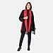 Kris Ana Wrap with Tassels (Size One, 8-18) - Black and Red