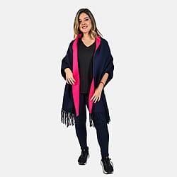 Kris Ana Wrap with Tassels (Size One, 8-18) - Navy and Fuschia
