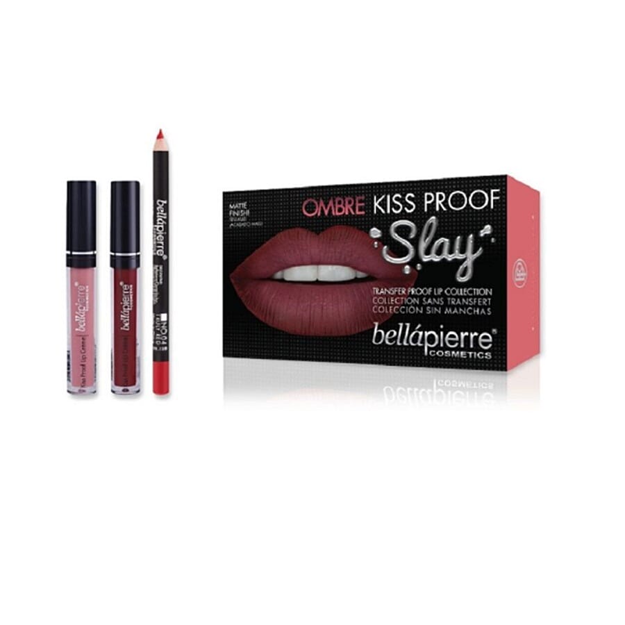 Bellapierre: Kiss Proof Slay Lip Kit - 40s Red Ombre (Incl. Lip Creme, Lip Finish & Lip Liner)