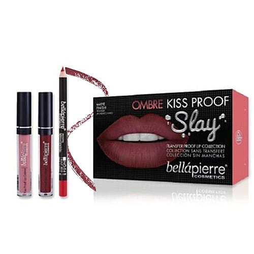Bellapierre: Kiss Proof Slay Lip Kit - 40s Red Ombre (Incl. Lip Creme, Lip Finish & Lip Liner)