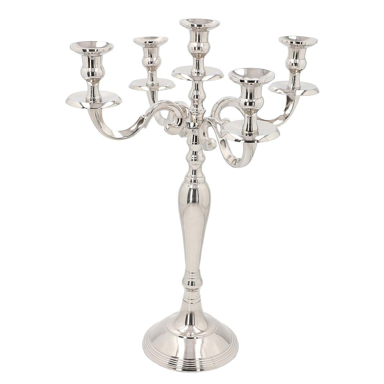 5 Arms Candelabra Silver Tone (5 Candles) (H-50 Cm)
