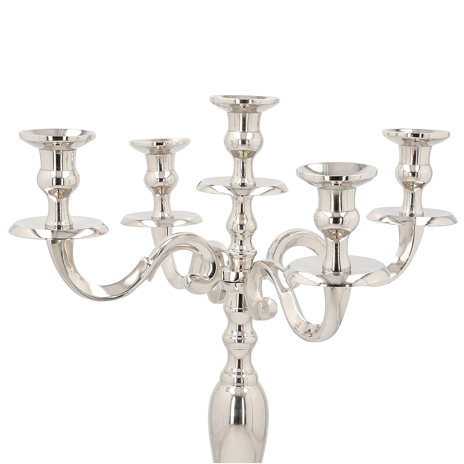 5 Arms Candelabra Silver Tone (5 Candles) (H-50 Cm)