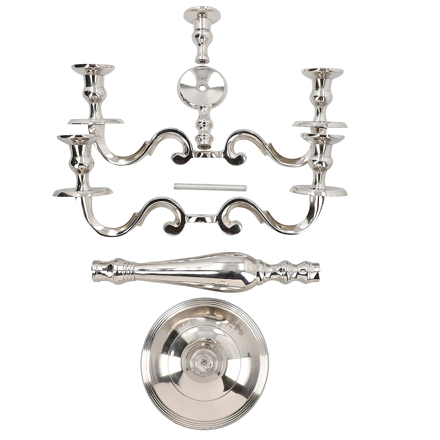 5 Arms Candelabra Silver Tone (5 Candles) (H-50 Cm)
