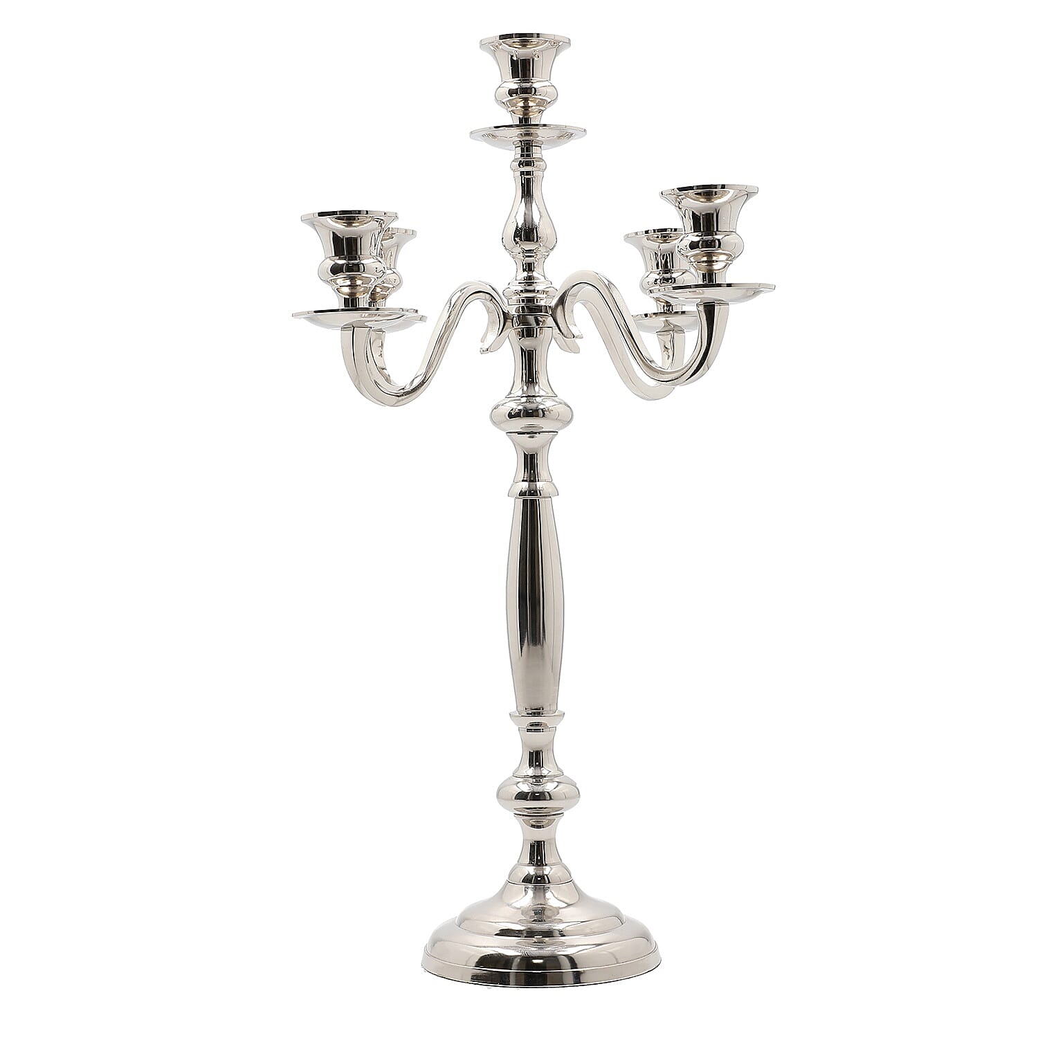 5 Arms Candelabra Silver Tone (5 Candles) (H-50 Cm)