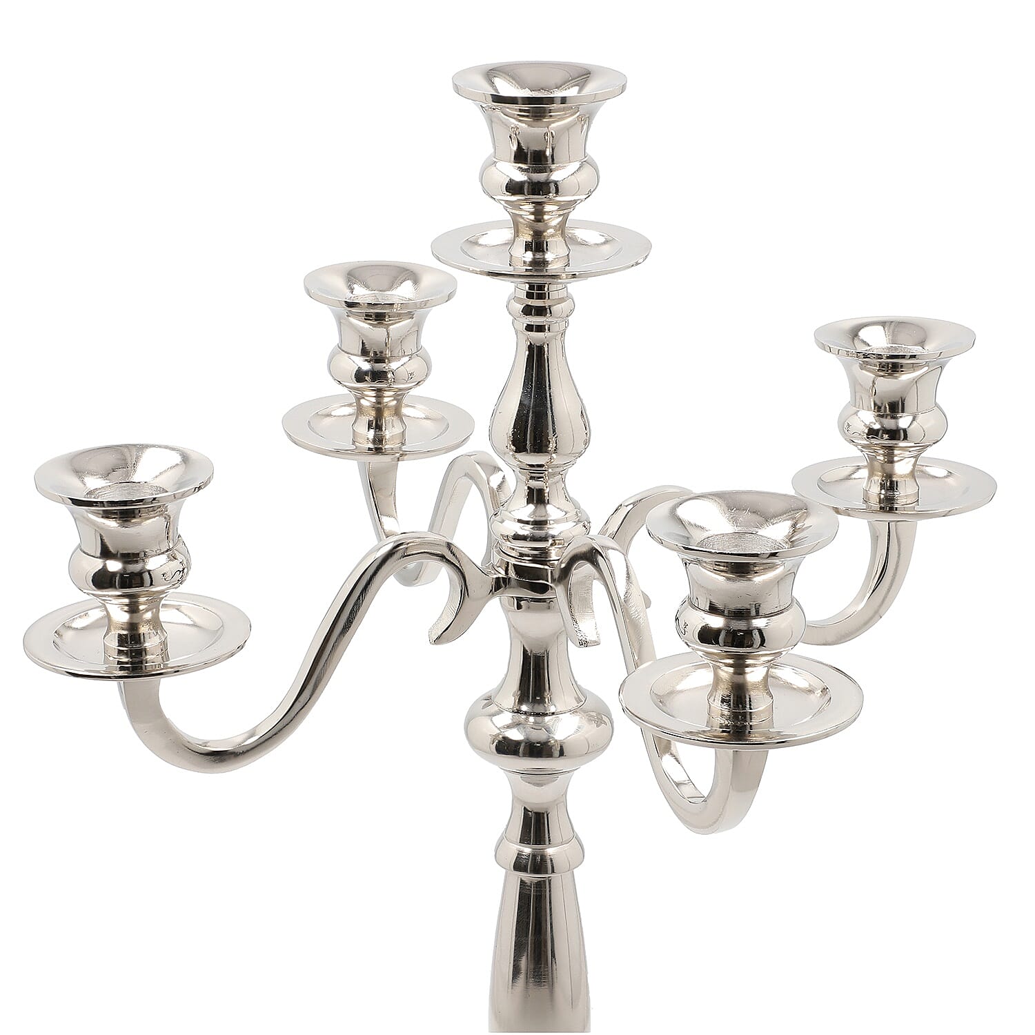 5 Arms Candelabra Silver Tone (5 Candles) (H-50 Cm)
