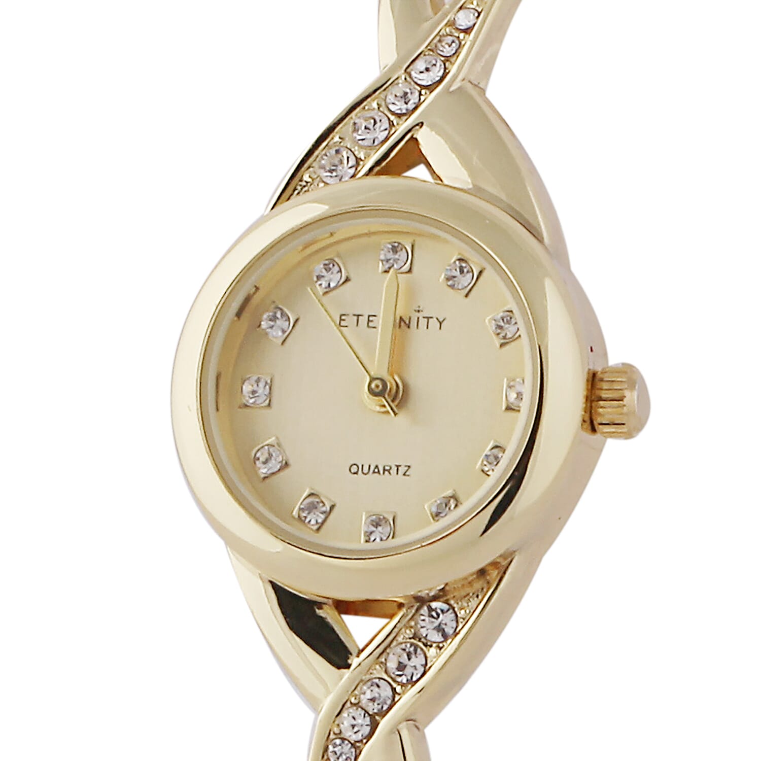 ETERNITY  Studded Ladies Bracelet Watch (Size 7.5) in Gold Tone