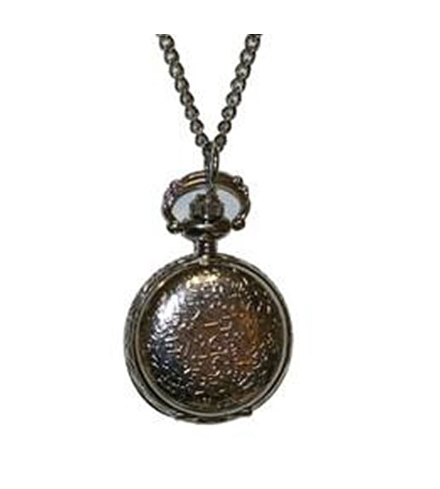 Phillip Mercier Round Textured Pattern Quartz Necklace Watch