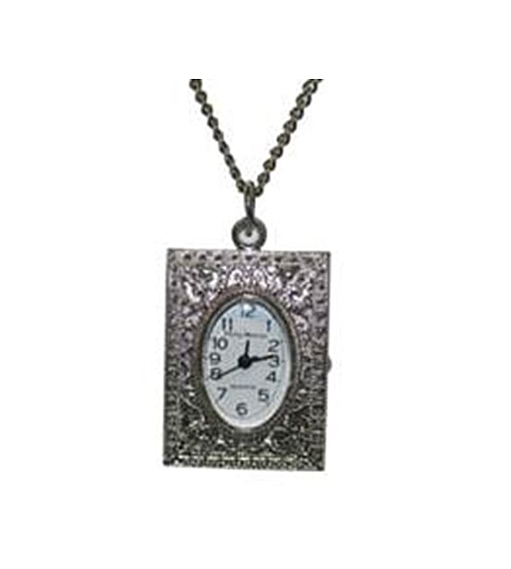 Phillip Mercier Necklace Watch with in Silver Tone - Filigree