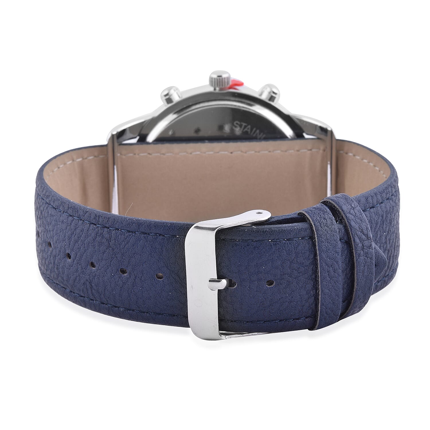 Thomas Calvi White Dial Mens Quartz Watch Gift Set with Interchangeable Straps in Silver Tone