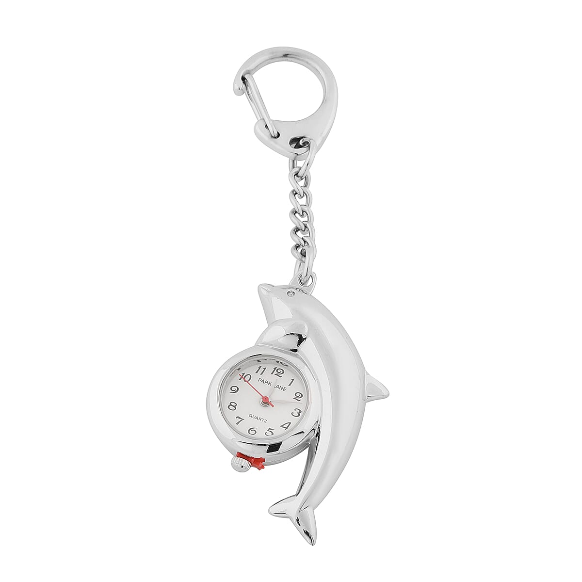 Designer Inspired - Dolphin Design Watch Keychain in Silver Tone