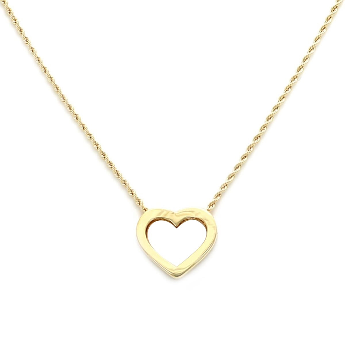 Maestro Collection - 9K Yellow Gold Heart Pendant Necklace (Size 18)