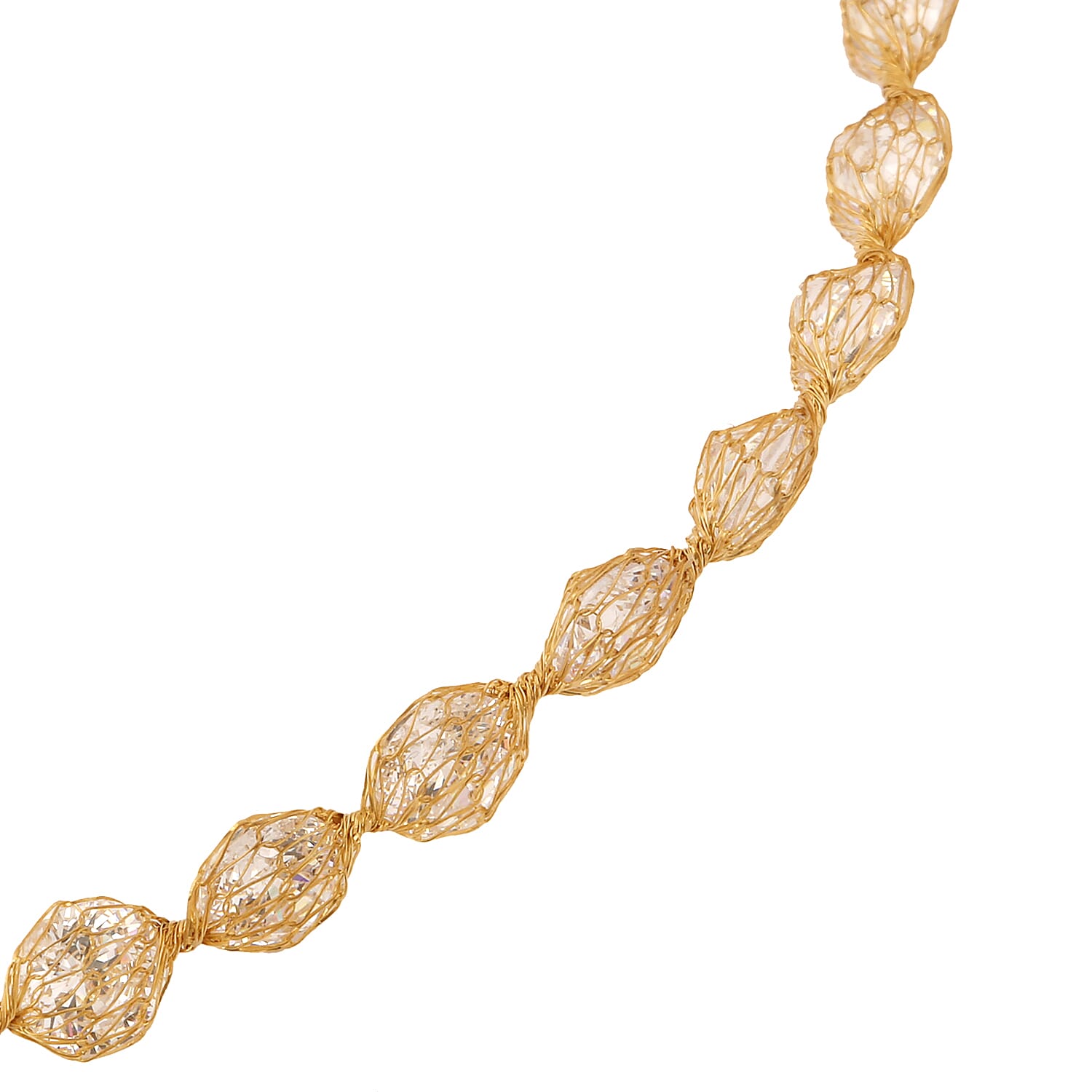 Italian Made - 9K Yellow Gold Cubic Zirconia Adjustable Bolo Bracelet (Size 6.5-9.5)