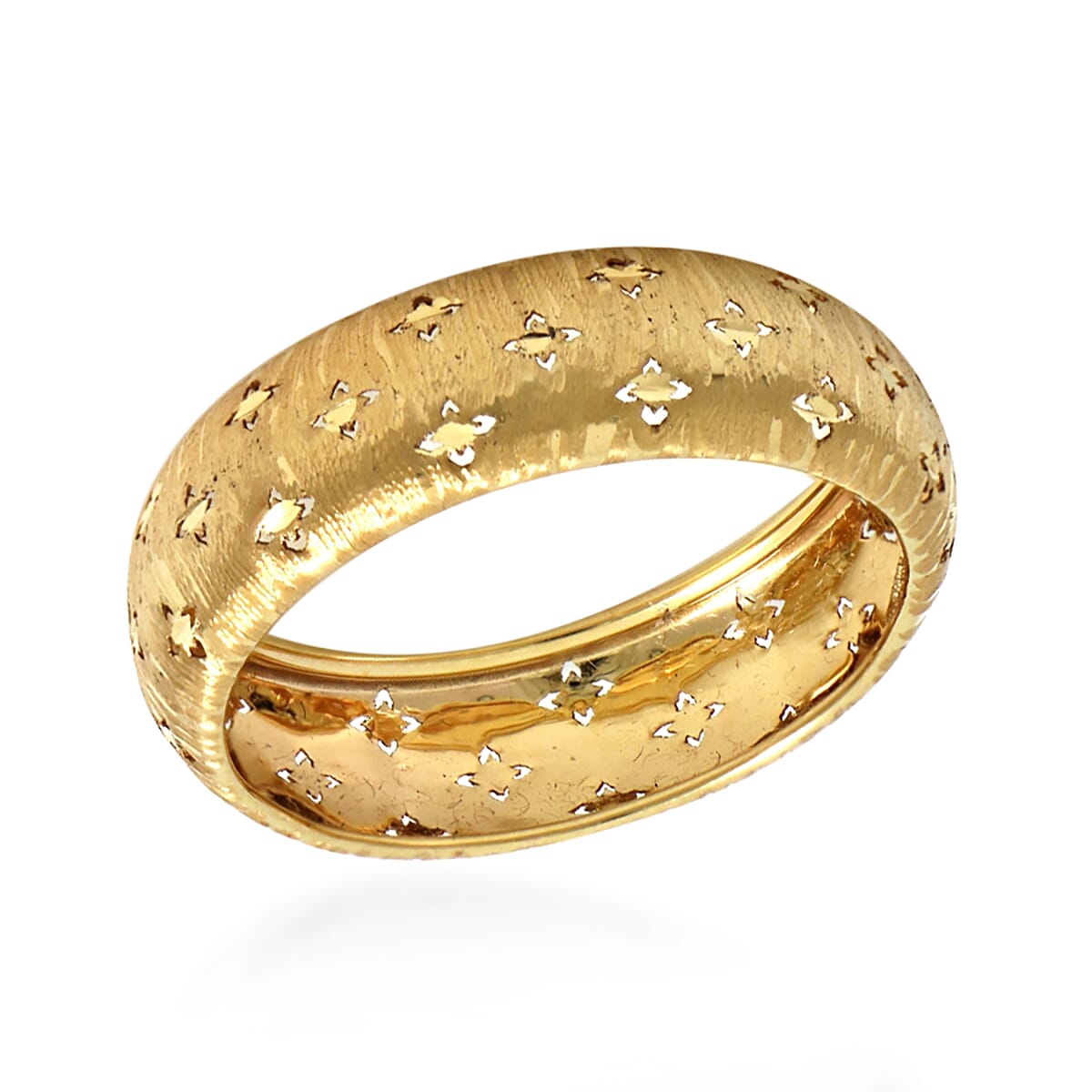 Italian Made - 9K Yellow Gold Satin Finish Band Ring