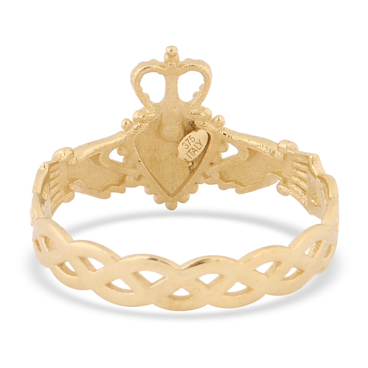 Italian Made - 9K Yellow Gold Claddagh Ring