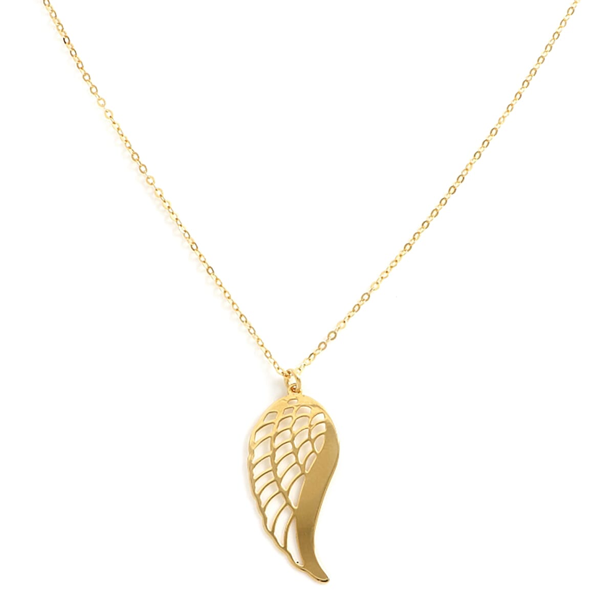 Italian Made - 9K Yellow Gold Angel Wing Necklace (Size 20)