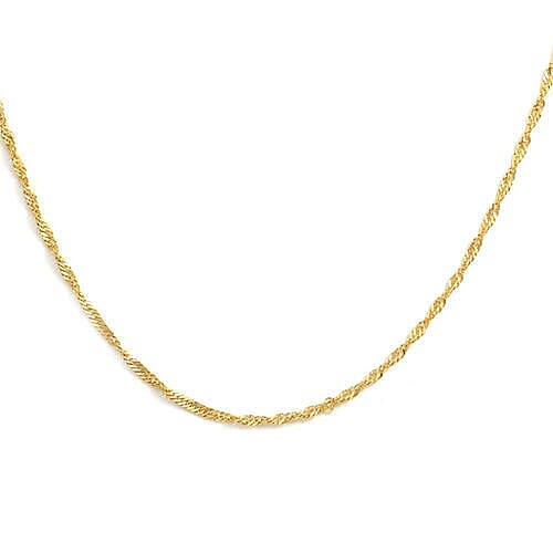 Italian Made -9K Yellow Gold Singapore Necklace (Size 18)