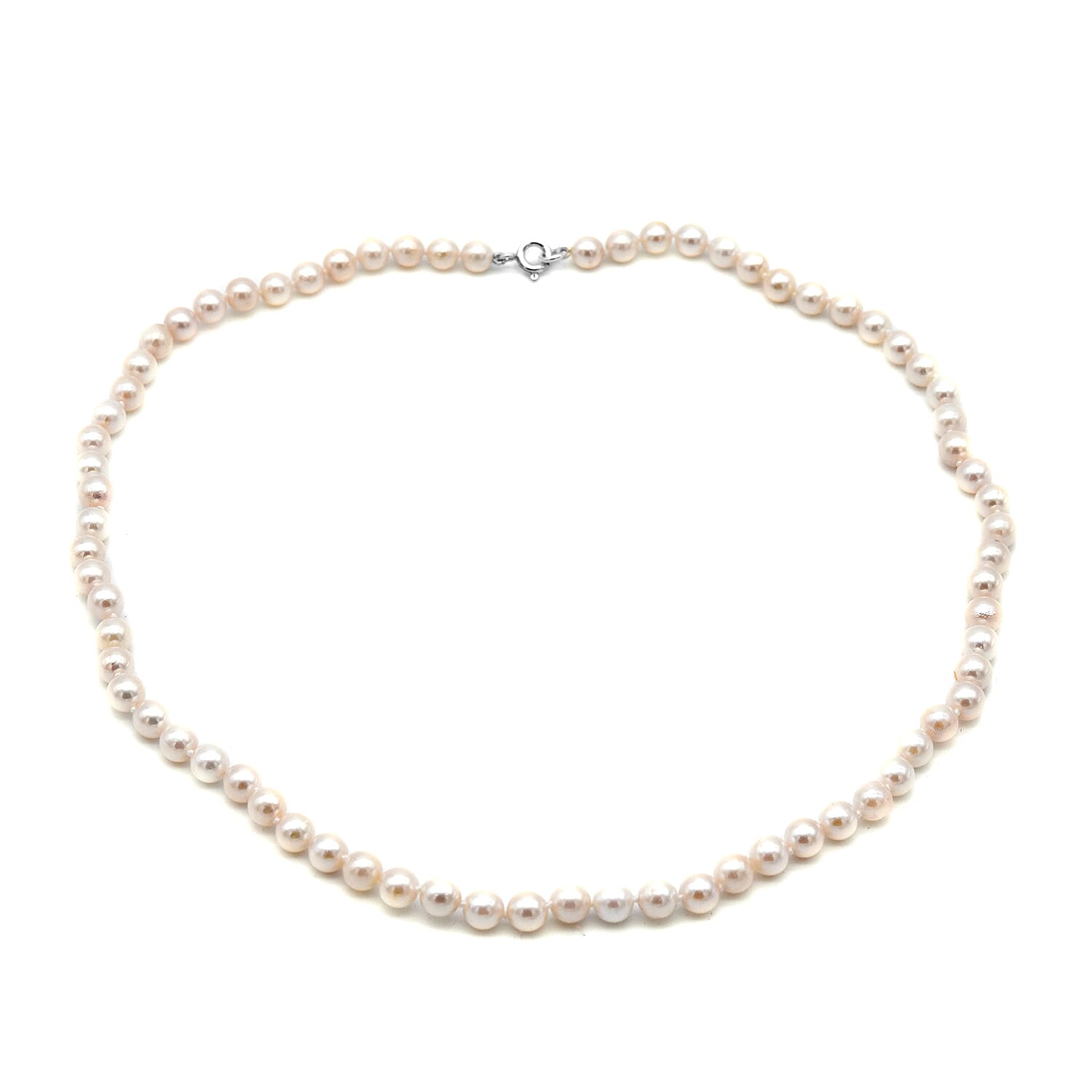 Close Out Deal-Japanese Akoya Pearl Necklace (Size 18) in Sterling Silver