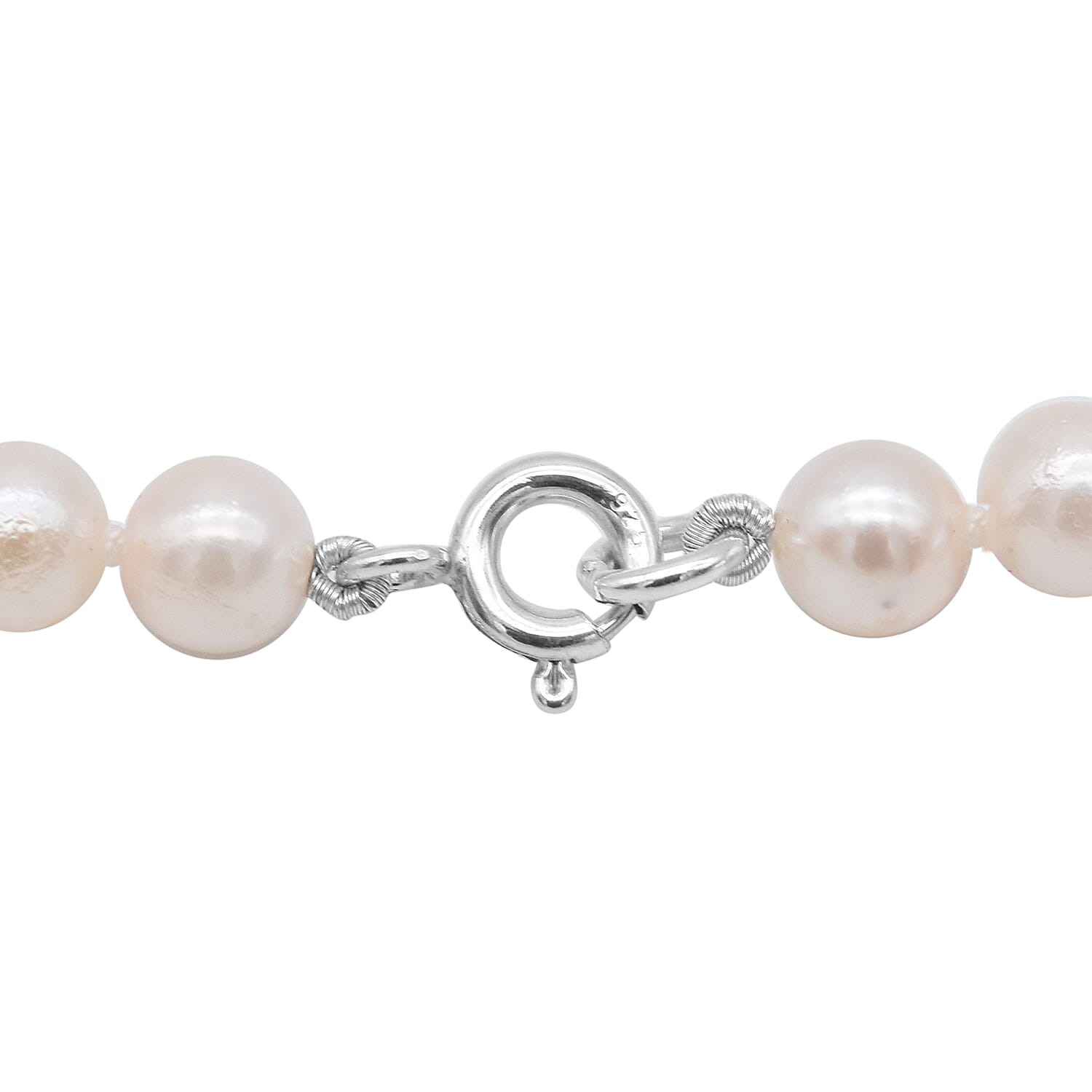 Close Out Deal-Japanese Akoya Pearl Necklace (Size 18) in Sterling Silver