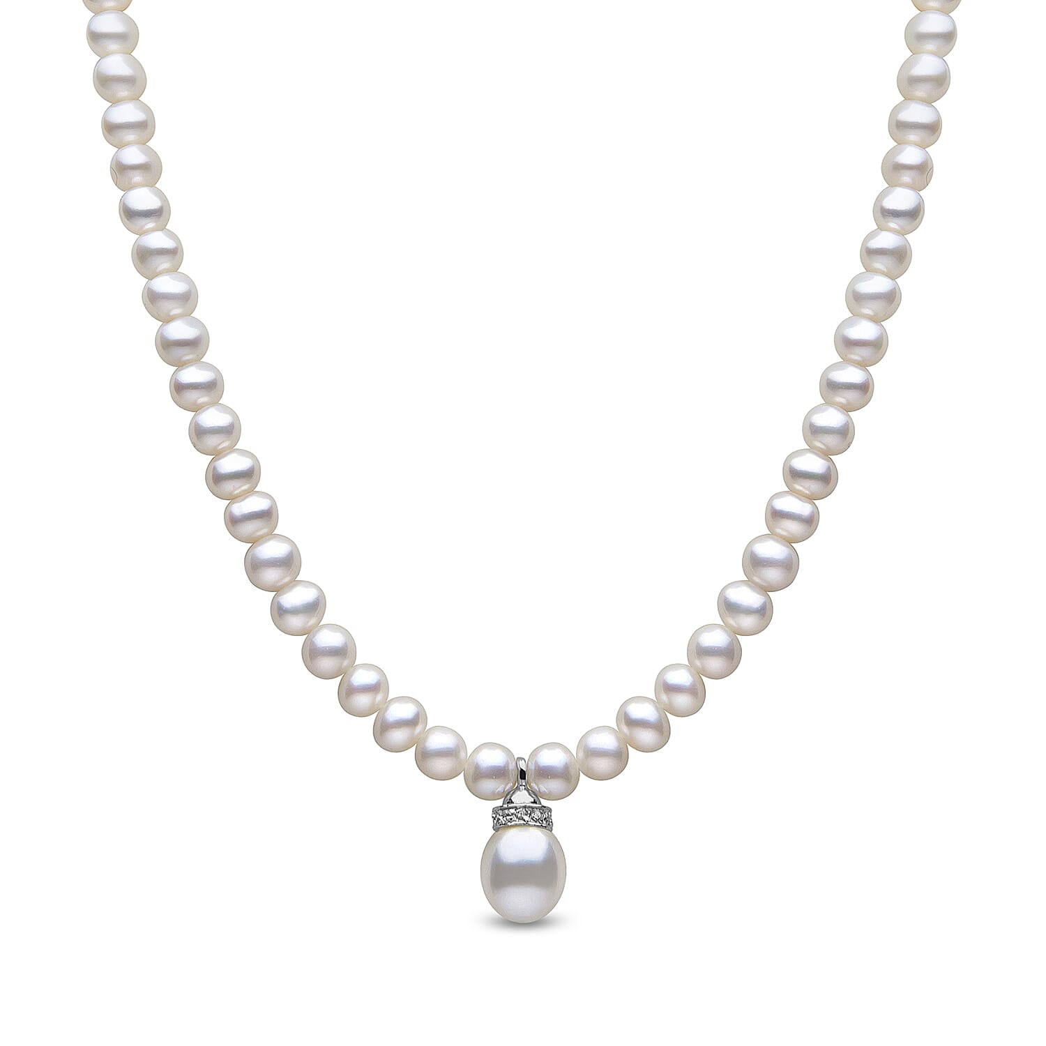 Close Out Deal-Freshwater Pearl Necklace (Size 16.5) in Sterling Silver