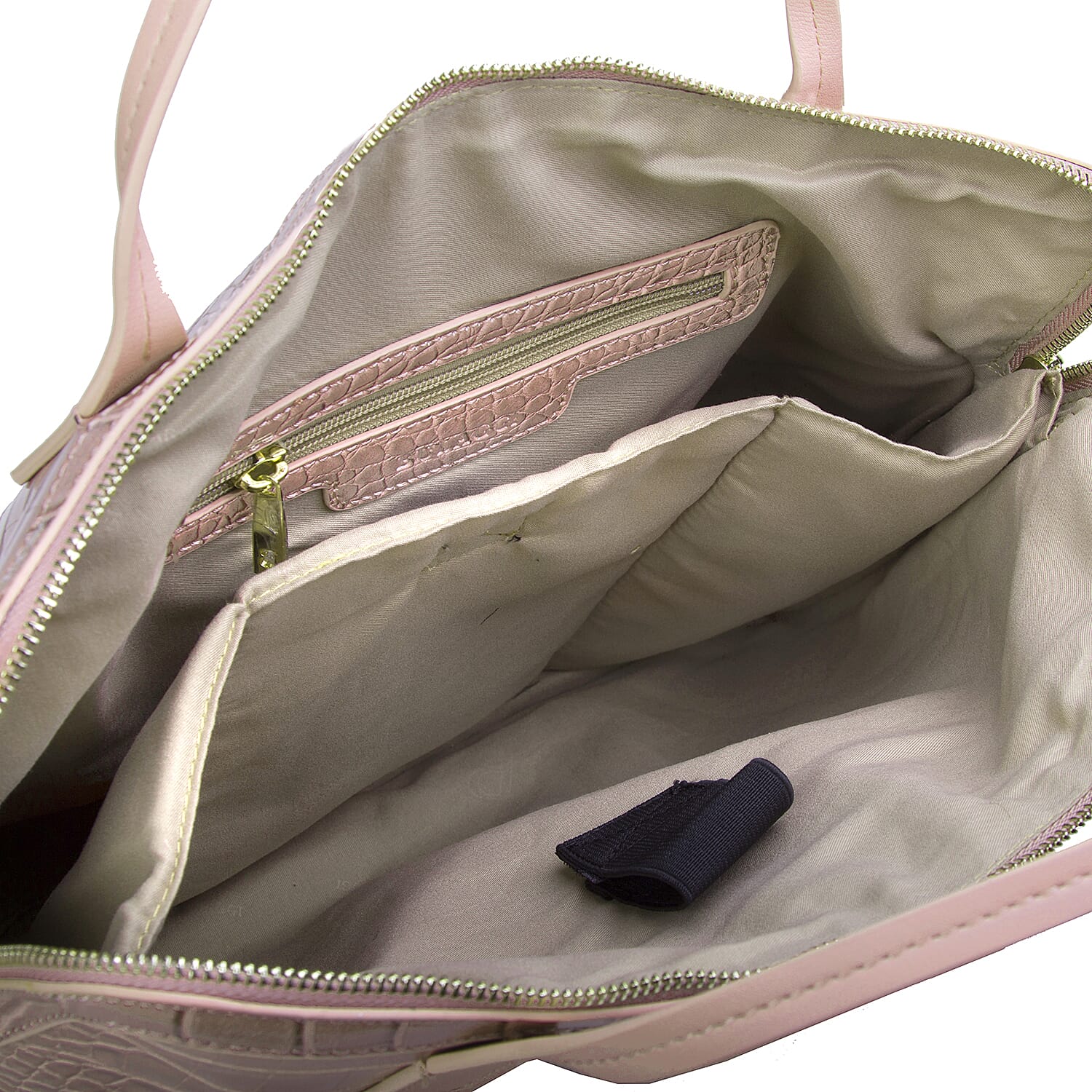 Bulaggi Collection - Cynthia Croco Print Laptop Bag with Slip Pocket at Front (40x31x06cm) - Dusty Pink