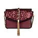 Bulaggi Collection - Calla Crossbody Bag with Metallic Pattern Flap and Adjustable Shoulder Strap (17x13x8cm) - Burgundy